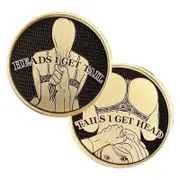 Funny Heads and Tails Coin, Double-Sided Lucky Token, Heads I Get Tail, Tails I Get Head, EDC Toy Prank Gift for Men & Women 2pcs