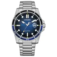 在飛比找蝦皮商城優惠-CITIZEN 星辰時尚光動能水波紋手錶-藍面 AW1810
