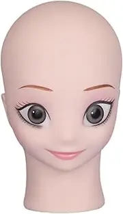 Generic Wig Holder Mannequin Head, Stable Support for Cosplay and Training, Gray Eyes, as described