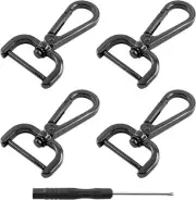Litoexpe 4-Pack Detachable Snap Hook Swivel Clasp with 1 Inch 1 Inch, Black