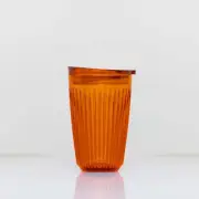 Huskee Renew 12oz Amber Coffee Cup with Lid - Eco-Friendly Elegance for Every...