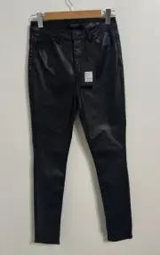 New Witchery Black Leather Look Biker Jeans