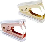 NAMOARLY 2pcs Transparent Stapler Stapling Tools for Office Supplies Random Color for Binding Documents Safe and Convenient for Home School and Travel Random Color