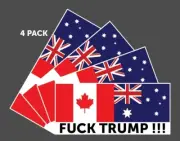 F#CK TRUMP AUSTRALIA CANADA USA Sticker 4 PACK 210x95mm 3M Vinyl Car Ute Tool
