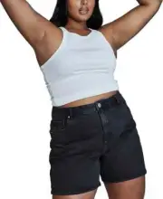 Cotton On Women's Plus Size Trendy Dad High Rise Denim Shorts Gray Size 16