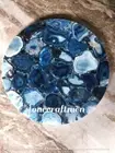 Blue Geode Agate Console Sofa Side Table , Patio Stone Furniture Christmas Sale