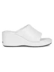 Balenciaga Chunky Wedge Slide Sandals Women's 40/10US White/Black Open Toe