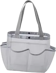 yuksok Mesh Shower Tote Portable for Bathroom Accessories Shower Tote Bag Toiletry Organizer for Summer Camping Gym, Gray