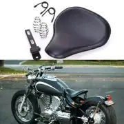 Black Motorcycle Leather Solo Seat 3" Spring For Harley Davidson Chopper Bobber