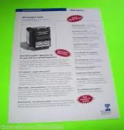 MARS ELECTRONICS BILL ACCEPTOR VENDOR VF2 ORIGINAL NOS SALES FLYER Vintage Promo