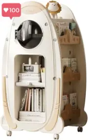 Kids Bookshelf – Rotating 3-Tier Children’s Bookcase, Display Shelf Bookcase