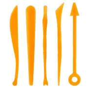 5pcs Plastic Clay Tools Double-Headed Modeling Sculpting Pottery Tool Yellow