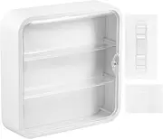 LeoLeoyy Clear Display Case for Figures, Wall-Mounted Doll Storage Box, Adjustable Display Stand Versatile Doll Display Case Solid Toys Case Acrylic Display and Storage Box (Green) (White)
