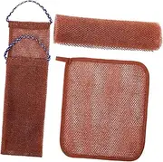 SAFIGLE 1Set Net Sponge Exfoliating Cloth Back Scrubber for Body Feet Face Deep Exfoliation Luxurious Lathering for Shower Routine