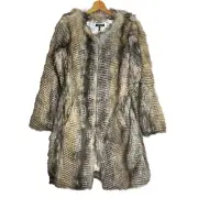 Faux Fur Long Coat Women’s Size 4 Lined Artsy Boho NWT Mob Wife Aesthetic