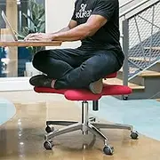Kneeling Chair, Meditation Chair, Cross-Legged Kneeling Chair for Office or Home, Ergonomic Kneeling Chair on Wheels, Height-Adjustable, Flexible Design for Fidgety Sitters