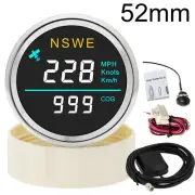 52mm Car Boat GPS Speedometer Gauge 0-299MPH KMH Knots NSWE 12V 24V White Light
