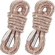 [Isslly] 2pcs Glitter Rhinestone Shoe Laces, Sparkly Round Crystal Strings with Metal Aglets, Bling Drawstring Cords Replacement for Sneakers Boots Shoes Dresses Hoodies Sweatpants- Champagne, Champagne