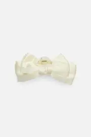 Cream Bow Claw Clip