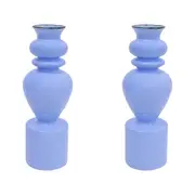 2x LVD Glass Flower Bud Vase Decorative Display Pot Home/Room Decor 18.5cm Blue