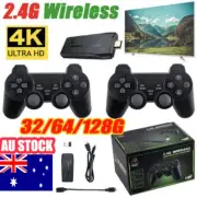 4K Wireless HDMI TV Game Stick Console 20000+ Built-in Games +2 Wireless Gamepad