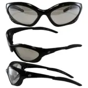 CROW MOTORCYCLE Glasses Sunglasses CLEAR LENS Micro Fiber Bag UV400 PADDED