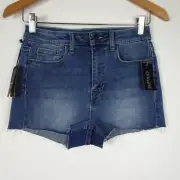 Buffalo David Bitton Jean Shorts Size 26 Blue Denim High Rise Joan Short Shorts