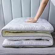 Japanese Floor Futon Mattress, Foldable Portable Roll Up Guest Bed Sleeping Mat Student Dormitory, Travel Essentials(D,90 * 200cm)