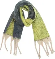 [GLigeT] Scarf Patched Color Lazy Scarf, Gradient Scarf, Thickened Scarf, Loop Yarn Thick Tassel Scarf Chunky Oversized Winter/Fall