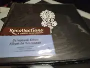 Recollections White Flourish Scrapbook Album 10 Pages 12”x12” Nos Black Pattern