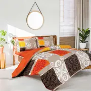 Sueno Orange Quilt Cover Set - Includes Fitted Sheet