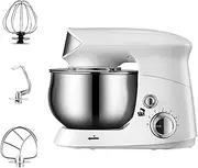 600W Electric Stand Mixer Food Mixer with Stainless Steel 3.5L Bowl 6 Speed Blender Dough Mixer with Dough Hook, Wire Whip & Beater Planetary Mixing System for Kitchen Baking Cake, Batter, Bread (Col