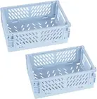 2-Pack Mini Foldable Plastic Storage Box Mini Plastic Baskets for Organi