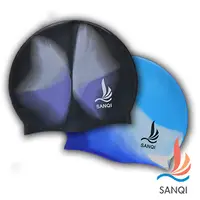 在飛比找PChome24h購物優惠-SANQI三奇 高彈力100%純矽膠SANQI泳帽(八色可選