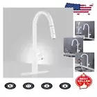 Luxurious White Kitchen Faucet with Magnetic Pull Down Sprayer for Modern Homes