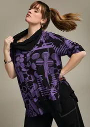 [TS] Taking Shape Natural Priya Splice Print Top Size 16 in Print, Viscose - Plus Size Women's Clothing Print