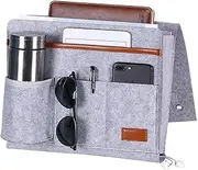 Bedside Caddy Bedside Organizer Bag Holder with 5 Pockets Felt Hanging Storage Organizer for Bed Rails Dorm Sofa