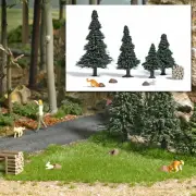 Dog hunting hare / rabbit and 4 conifers HO/OO Gauge BUSCH 7987