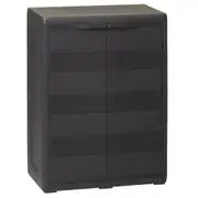 Garden Storage Cabinet with 1 Shelf Black vidaXL