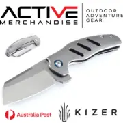 Kizer Ki4488A1 Sheepdog Knives C01C Folding Knife S35VN Blade, Titanium Handles