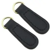 2PCS 40x15mm Black Leather Zip Puller Zip Cord Zipper Head Boots Coat Bag Zip...