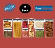 OXO SoftWorks 9-Piece POP Food Storage Push Button, Air Tight Seal Container Set