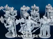 Orc Starter Set | Random Encounter Pack | 10 Miniatures - 28mm Scale DnD D&D