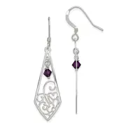 Sterling Silver Antiqued Amethyst Shepherd Hook Earrings