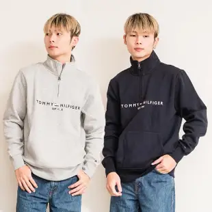 【Tommy Hilfiger】男版 刺繡EST.1985 半拉鍊 衛衣 帽T 薄刷毛 長袖 穿搭 美國(秋冬新品)