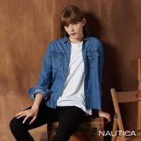 在飛比找momo購物網優惠-【NAUTICA】女裝 雙口袋牛仔襯衫(藍)