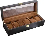 [CFZSALK] Necklace Organiser Wood Watch Box 6/10/12 Grids Watches Display Case Jewelry Holder Storage Organizer For Watch Holding Earring Jewellery Box Necklace Jewellery Box(6) KeYJ