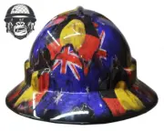 Custom Hydrographic Safety Hard Hat ABORIGINAL AUSSIE PRO CHOICE WIDE BRIM
