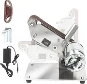 Belt Sander Mini DIY Electric Polishing Grinding Machine Knife Apex Edge Sharpener Adjustable Sanding Machine Woodworking Resin Metal Table Wood Grinder with Wrenches Sand Belt,Motor 895