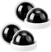Dummy Fake Security Camera, 4Pcs Fake Security CCTV Dome Camera Simulation Dome Camera with Flashing Red Led Light for Home Business Parking Lot (White)